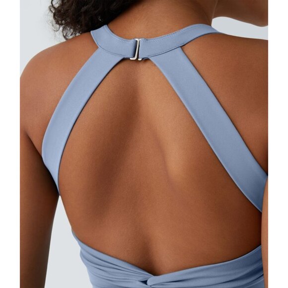 HALARA Flare Blue Dance Active Dress Size Small Long NEW NWT - Picture 4 of 6